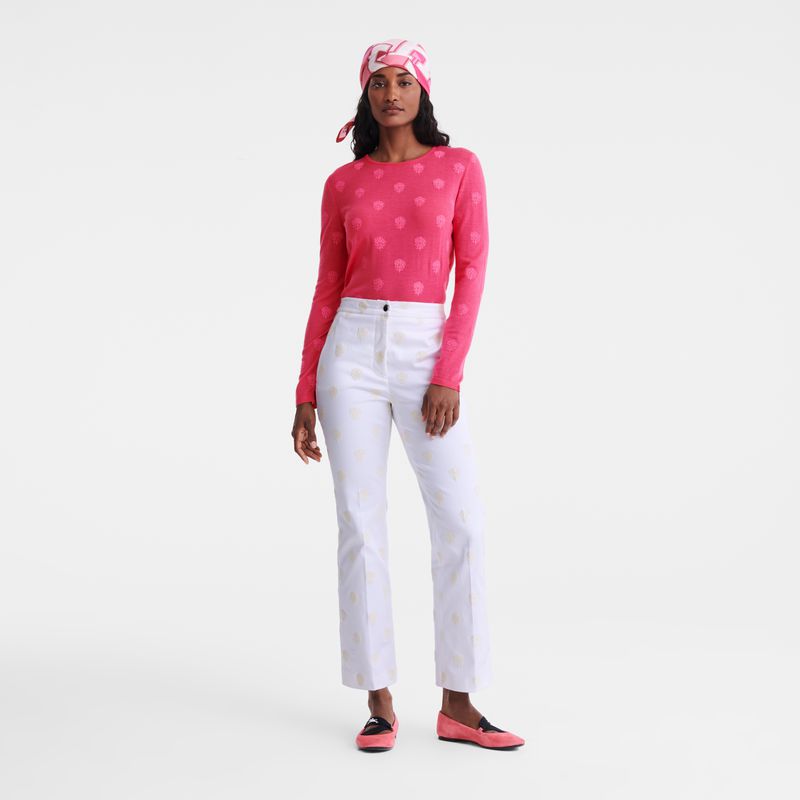 Women Longchamp Round Neck Sweater Pink | Thailand-304TMZUAY