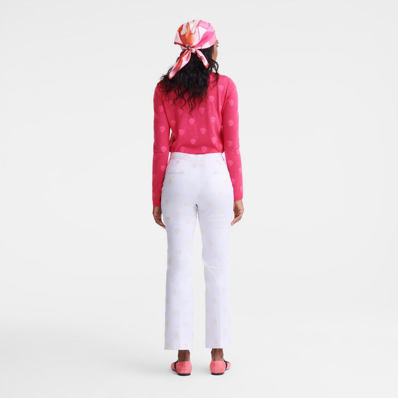 Women Longchamp Round Neck Sweater Pink | Thailand-304TMZUAY