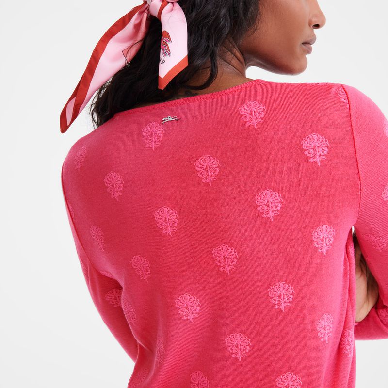 Women Longchamp Round Neck Sweater Pink | Thailand-304TMZUAY