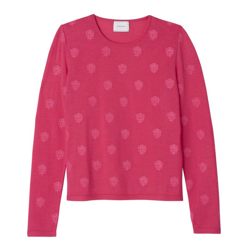 Women Longchamp Round Neck Sweater Pink | Thailand-304TMZUAY