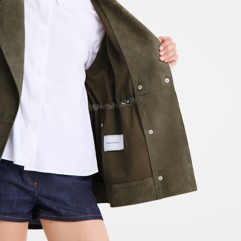 Women Longchamp Safari Jacket Khaki | Thailand-748FHBNZA