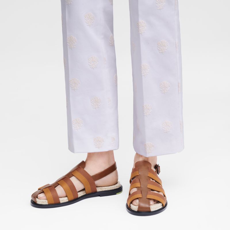 Women Longchamp Shadow Sandals Brown | Thailand-168WCATYV