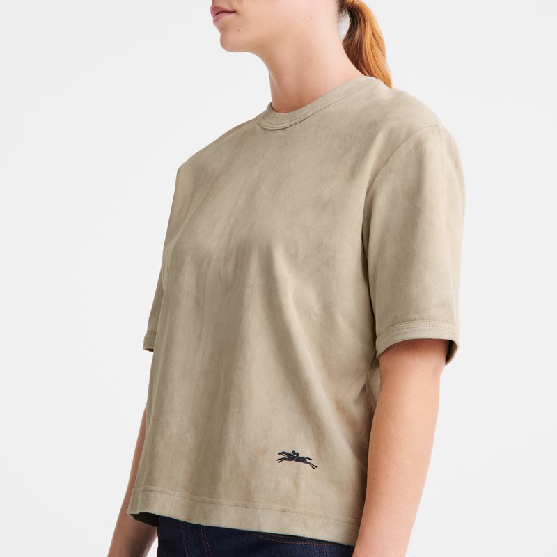 Women Longchamp Short Leather Top Beige | Thailand-189PBWXTJ