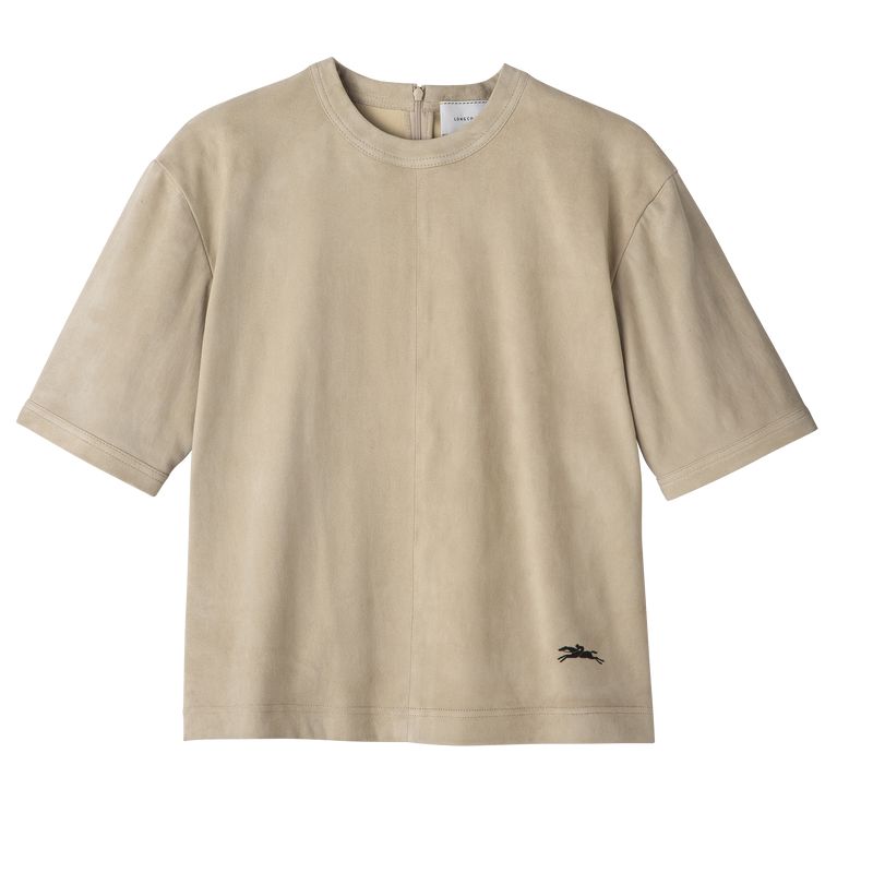 Women Longchamp Short Leather Top Beige | Thailand-189PBWXTJ