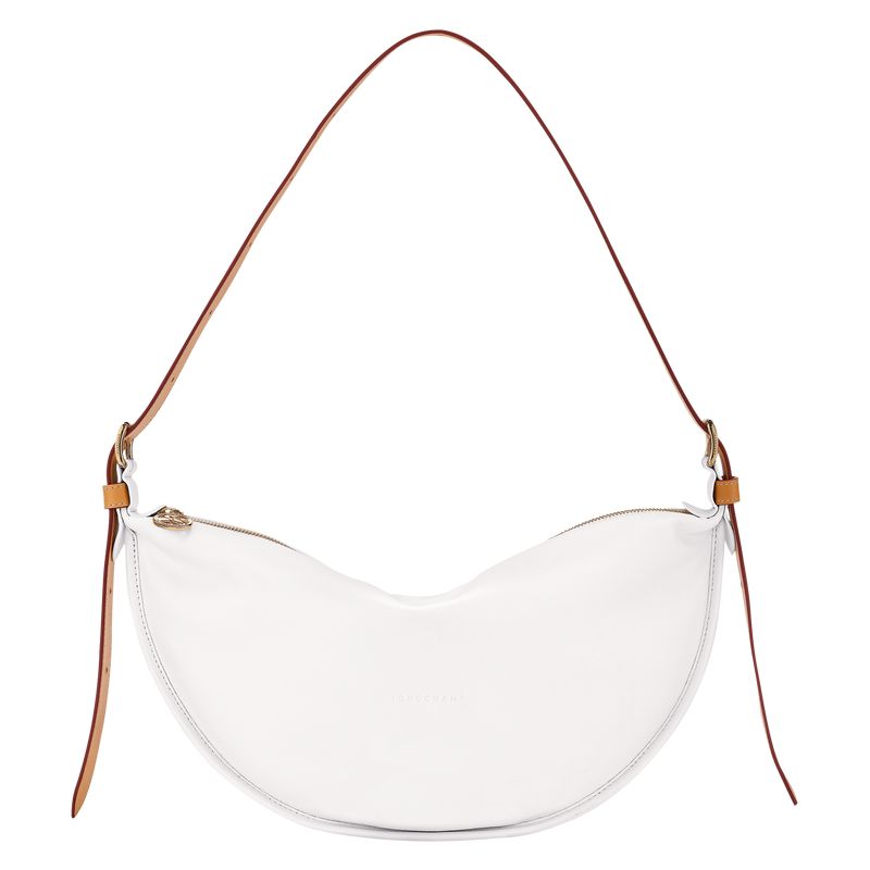 Women Longchamp Smoothie M Crossbody Bag White | Thailand-497APOTLB