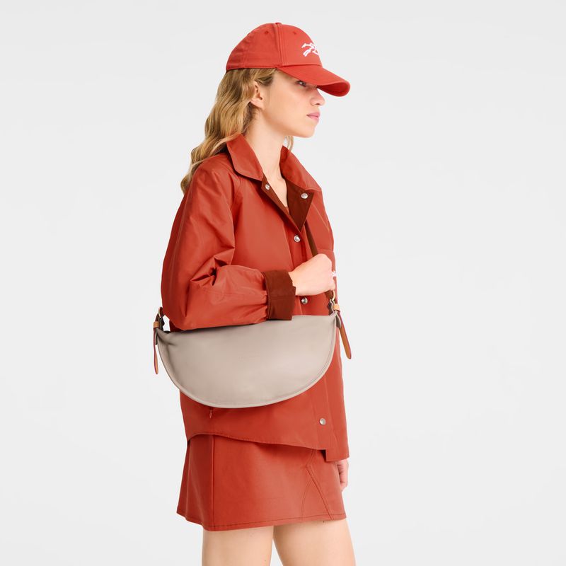 Women Longchamp Smoothie M Crossbody Bag Beige | Thailand-043EQNSUR
