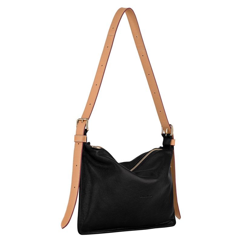 Women Longchamp Smoothie M Crossbody Bag Black | Thailand-917TSUKPW