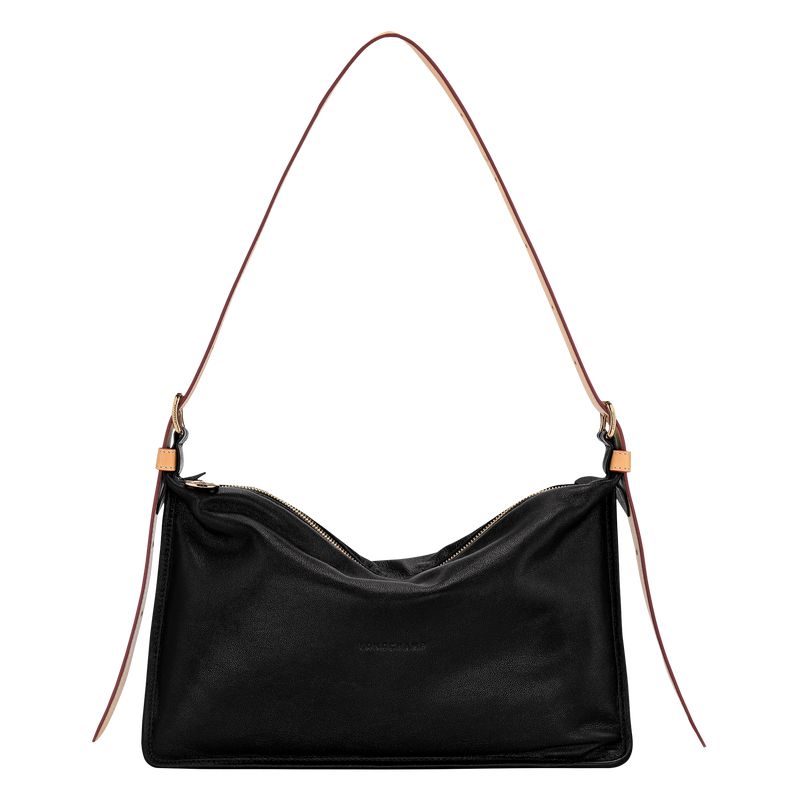 Women Longchamp Smoothie M Crossbody Bag Black | Thailand-917TSUKPW