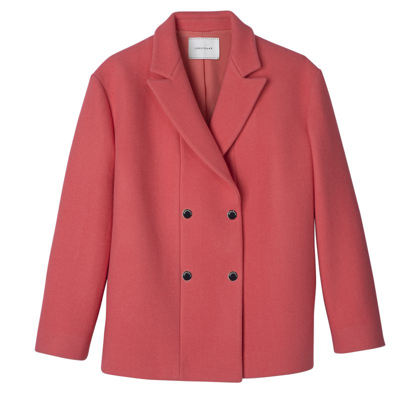 Women Longchamp Straight Short Coat Pink | Thailand-314WUEVTP