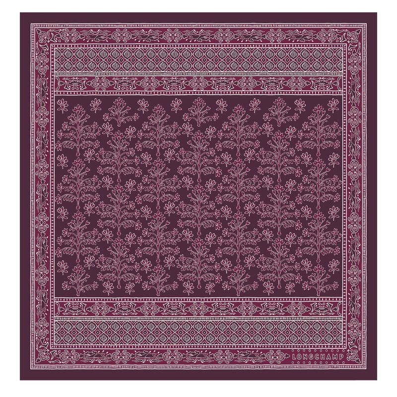 Women Longchamp Tree Of Life 50 Scarf Dark Purple | Thailand-345VFPZSK