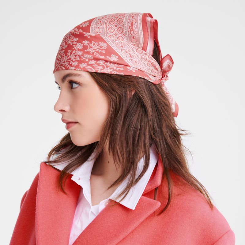 Women Longchamp Tree Of Life 50 Scarf Pink | Thailand-683GBPHQK