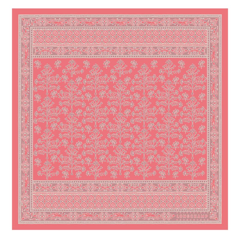 Women Longchamp Tree Of Life 50 Scarf Pink | Thailand-683GBPHQK
