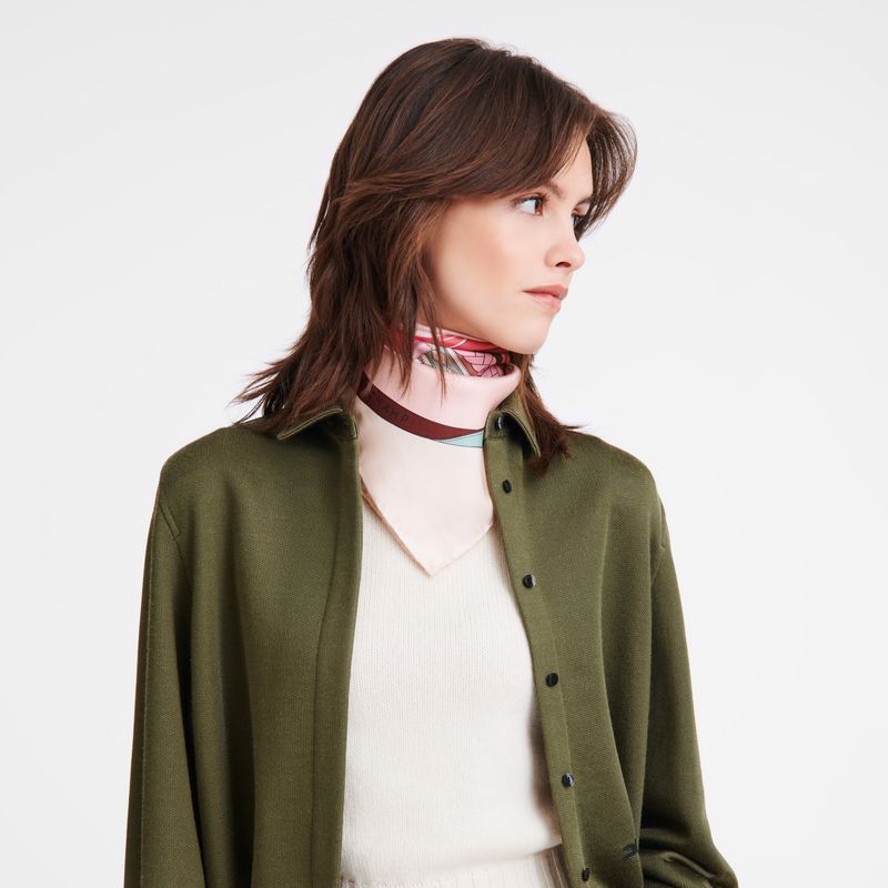 Women Longchamp Tête De Cheval 90 Scarf Pink | Thailand-657MCPDAR