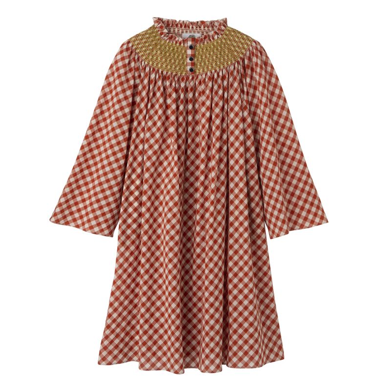 Women Longchamp Vichy Jacquard Dress Coral / White | Thailand-362HTWKYL