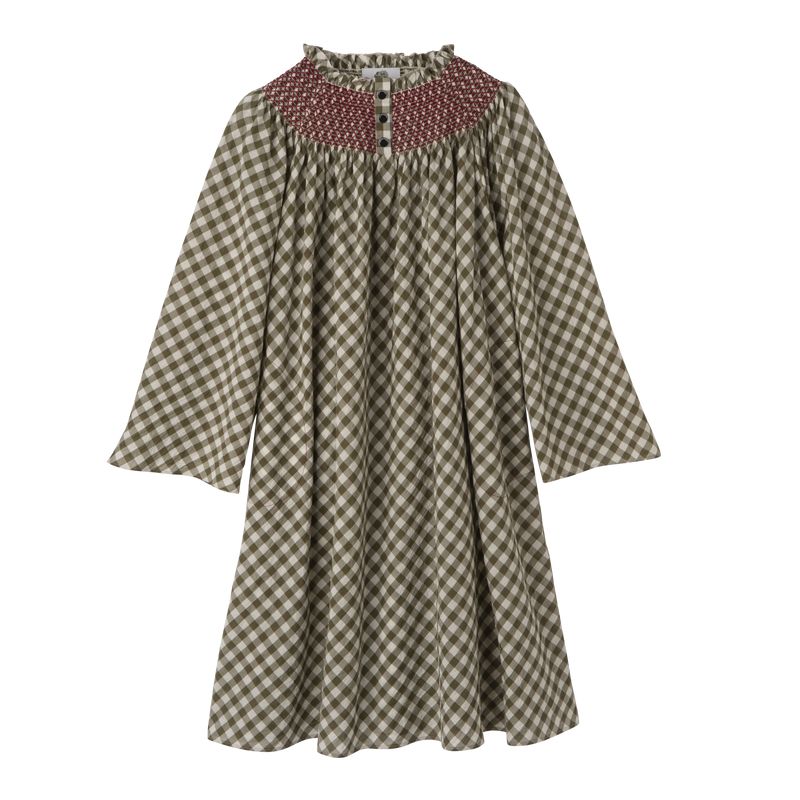 Women Longchamp Vichy Jacquard Dress Olive | Thailand-972JWMYRS