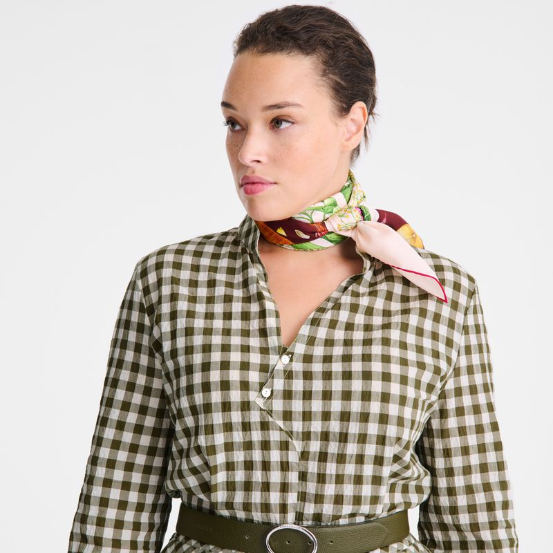 Women Longchamp Vichy Jacquard Dress Olive | Thailand-736NZHSQL