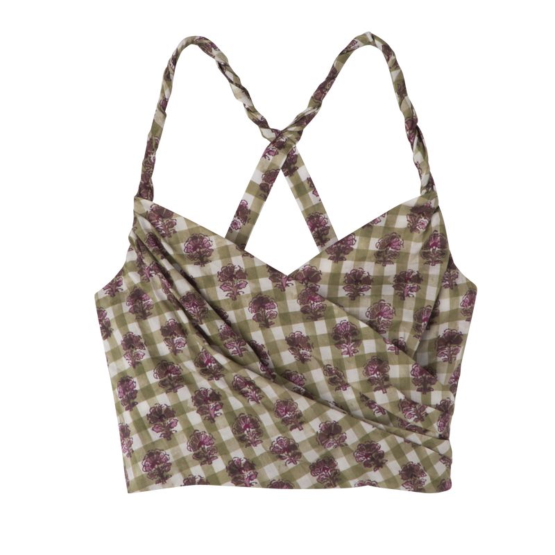 Women Longchamp Vichy Print Veil Top Olive | Thailand-248FMEXDK