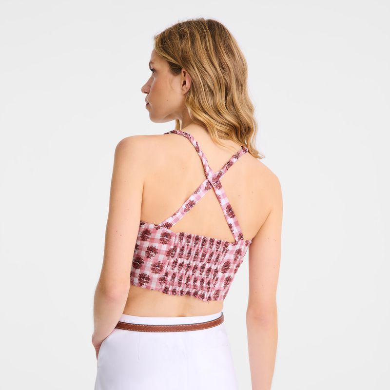 Women Longchamp Vichy Print Veil Top Pink | Thailand-527SDJEHK