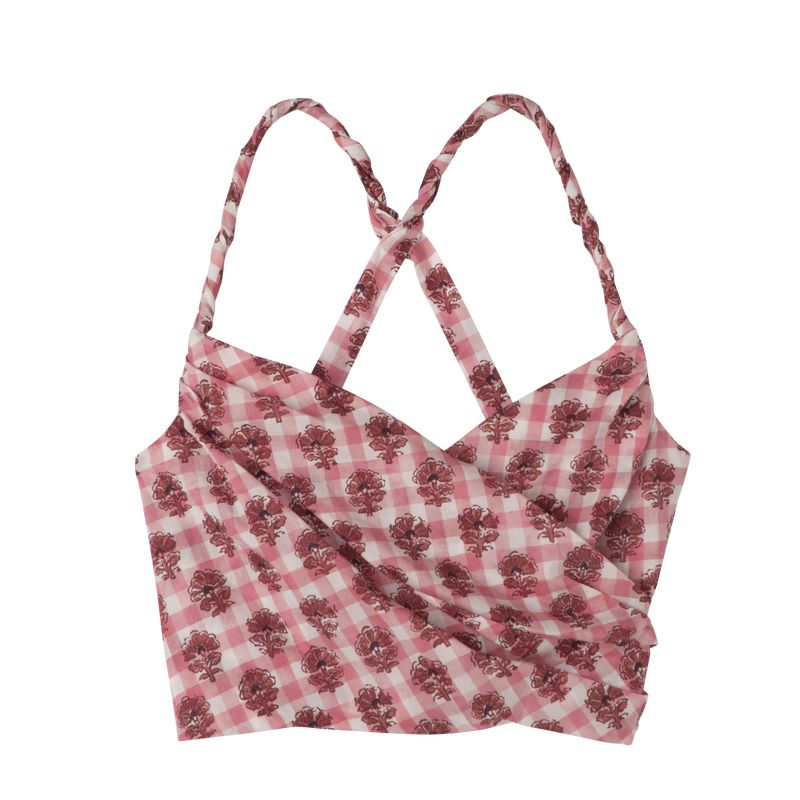 Women Longchamp Vichy Print Veil Top Pink | Thailand-527SDJEHK