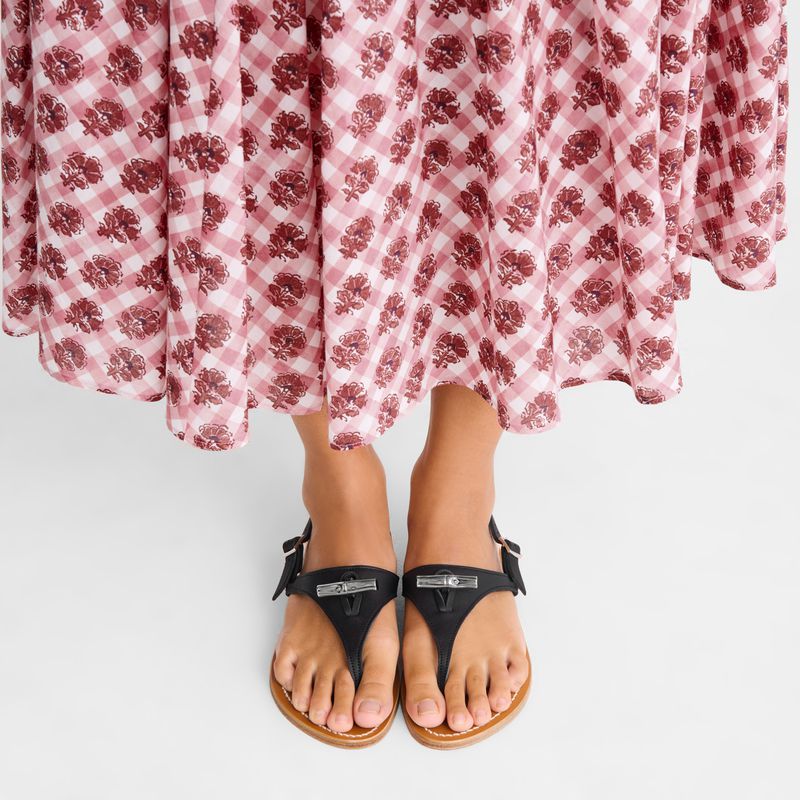 Women Longchamp X K.Jacques Sandals Black | Thailand-401CPWKFR
