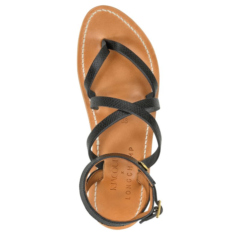 Women Longchamp X K.Jacques Sandals Black | Thailand-964HGDOWC