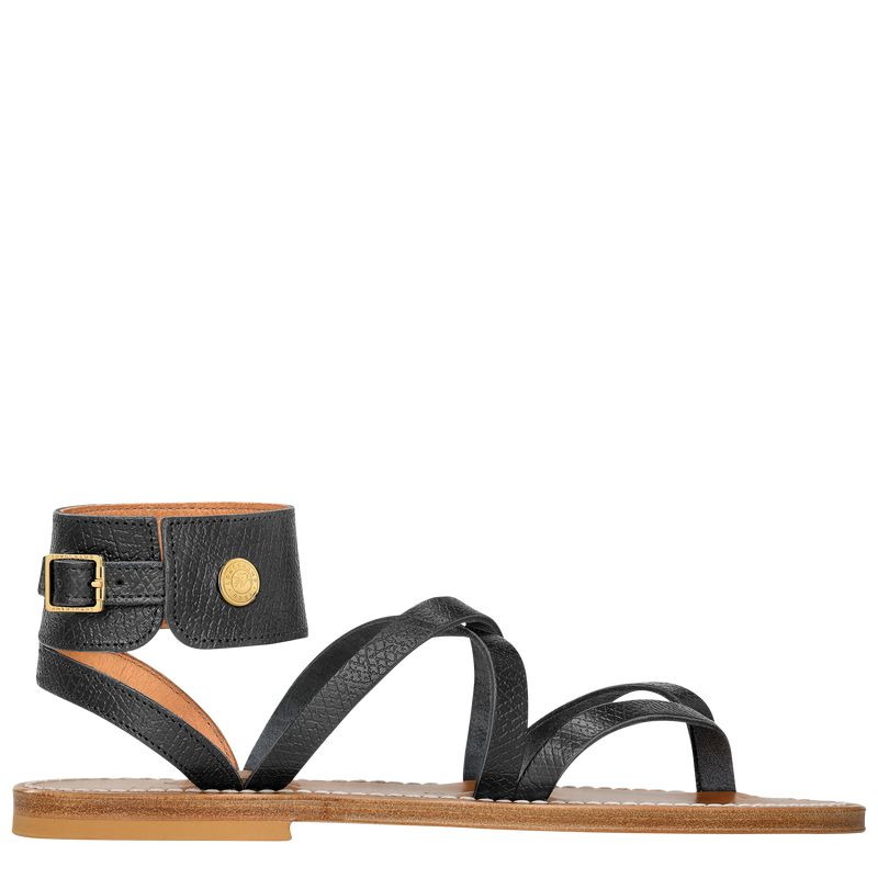 Women Longchamp X K.Jacques Sandals Black | Thailand-964HGDOWC