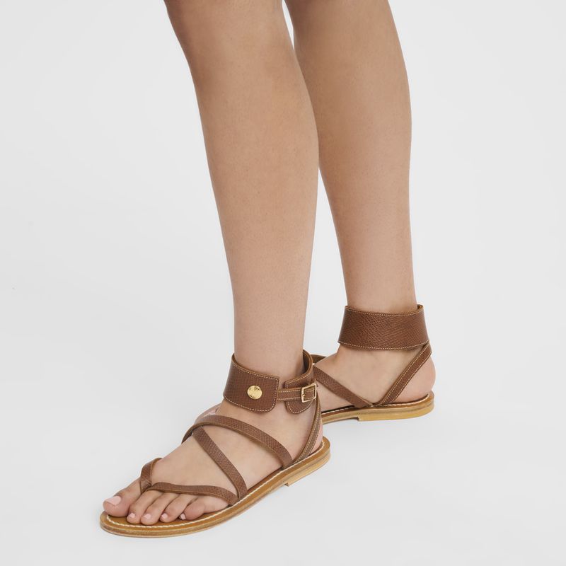 Women Longchamp X K.Jacques Sandals Brown | Thailand-638OWMHGT