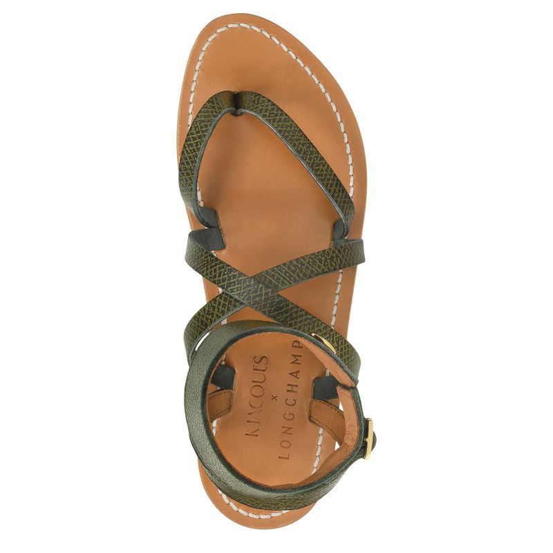 Women Longchamp X K.Jacques Sandals Dark Green | Thailand-795VTFQYH