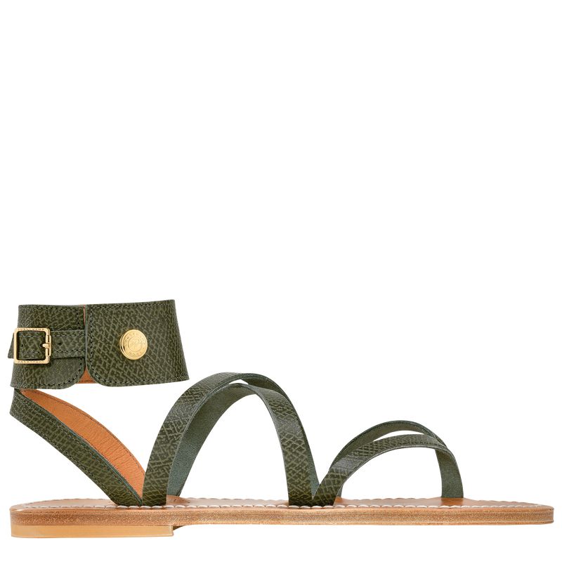 Women Longchamp X K.Jacques Sandals Dark Green | Thailand-795VTFQYH