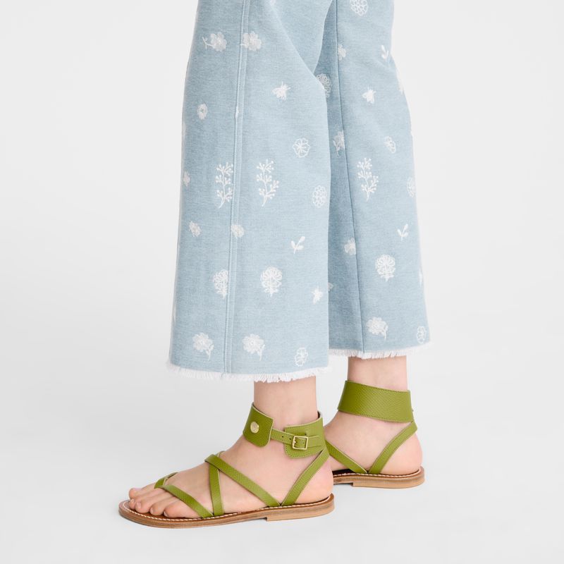 Women Longchamp X K.Jacques Sandals Green | Thailand-490INLEXO