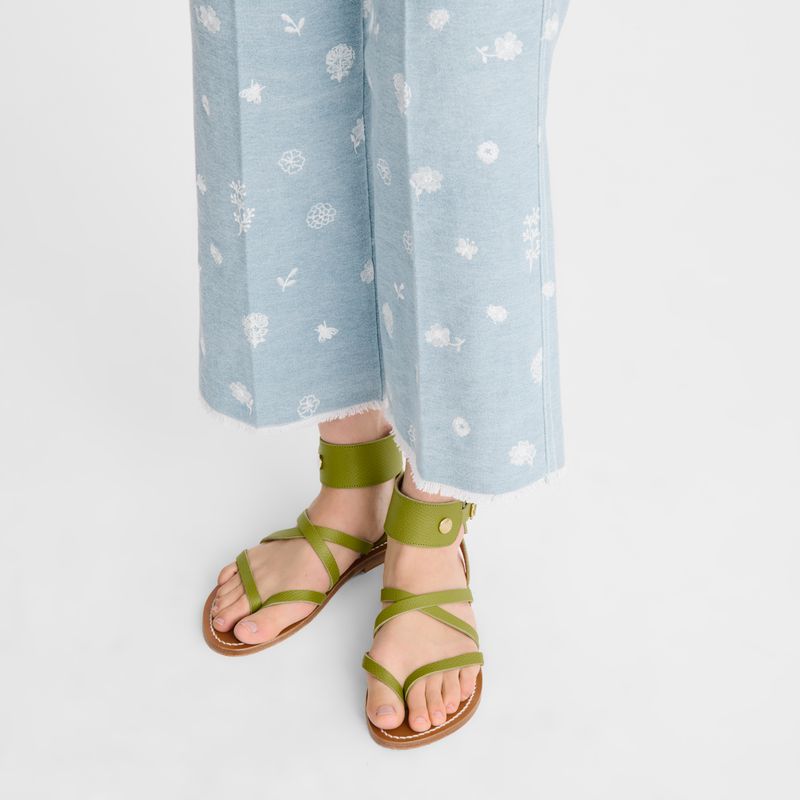 Women Longchamp X K.Jacques Sandals Green | Thailand-490INLEXO