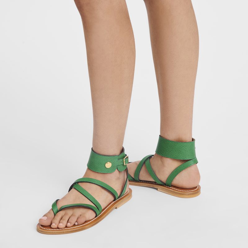 Women Longchamp X K.Jacques Sandals Green | Thailand-654AJVHET
