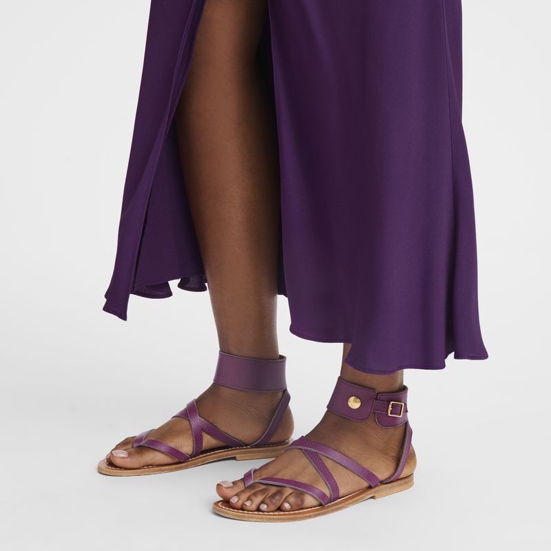Women Longchamp X K.Jacques Sandals Purple | Thailand-458ROXDQP