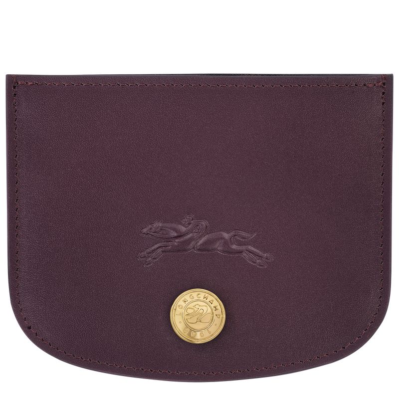 Women Longchamp Épure Card Holder Dark Purple | Thailand-043UVWCBX